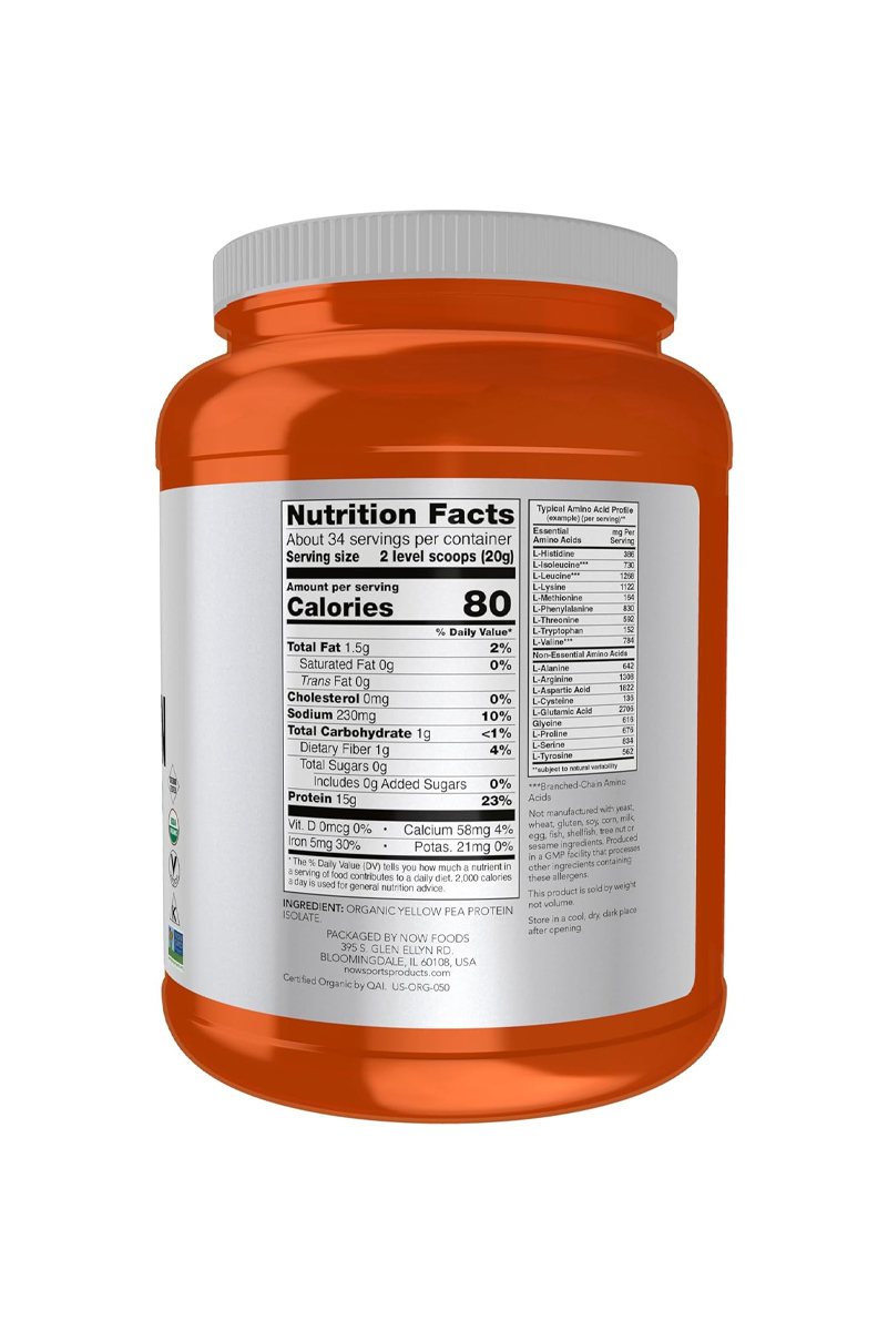 پودر پروتئین Pea Protein برند NOW - حجم ۶۸۰ گرم