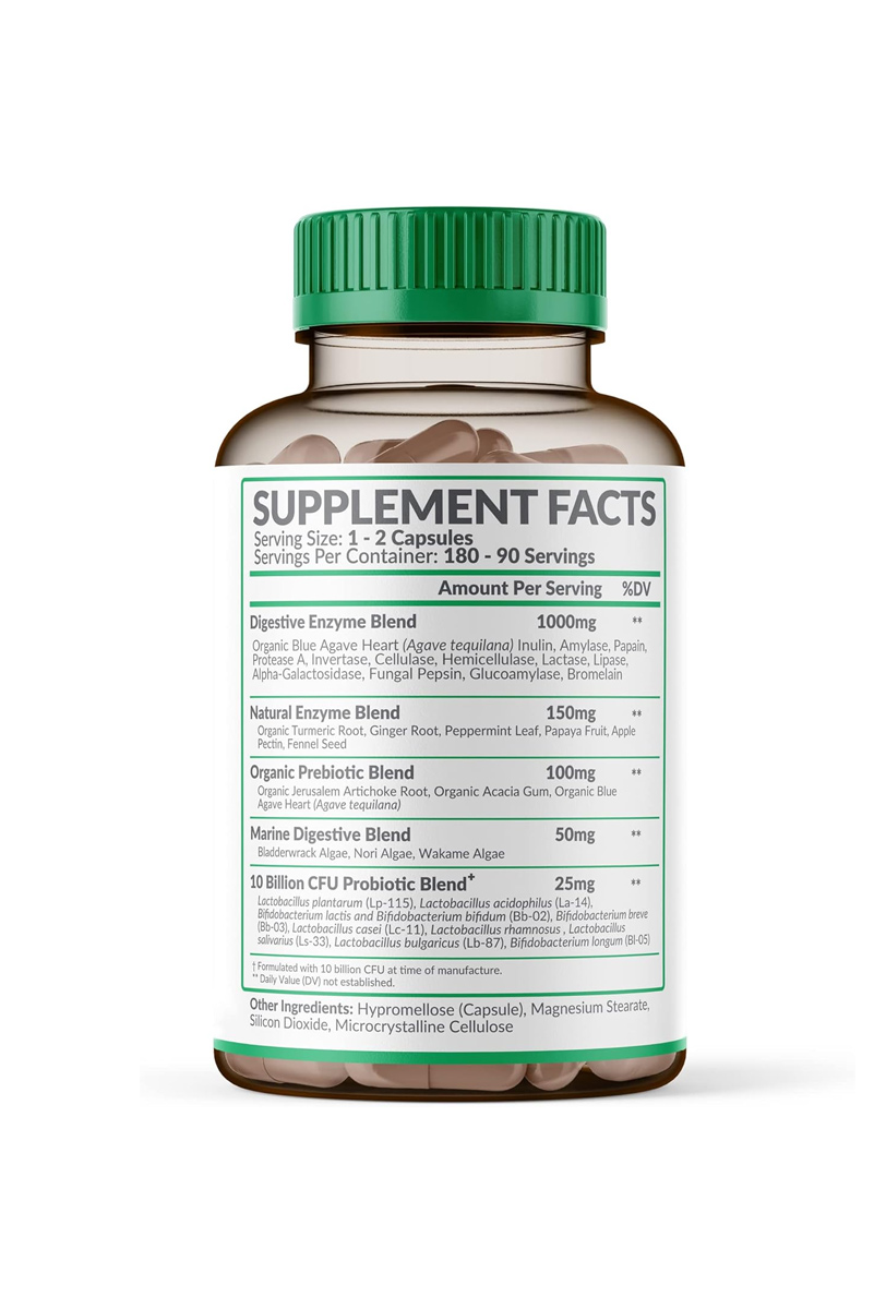 کپسول آنزیم‌ گوارشی Wholesome Wellness - بسته 180 عددی