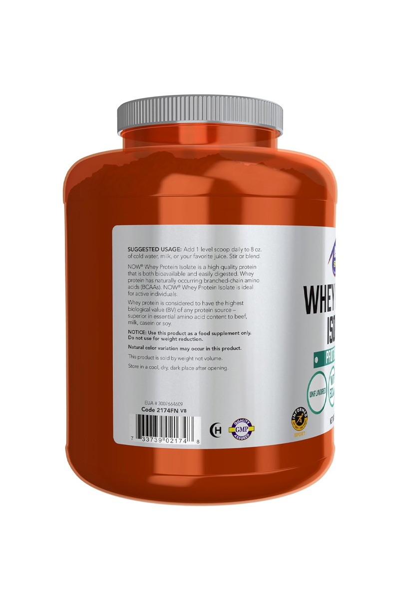 پودر پروتئین Whey Protein Isolate برند NOW - حجم 2268 گرم