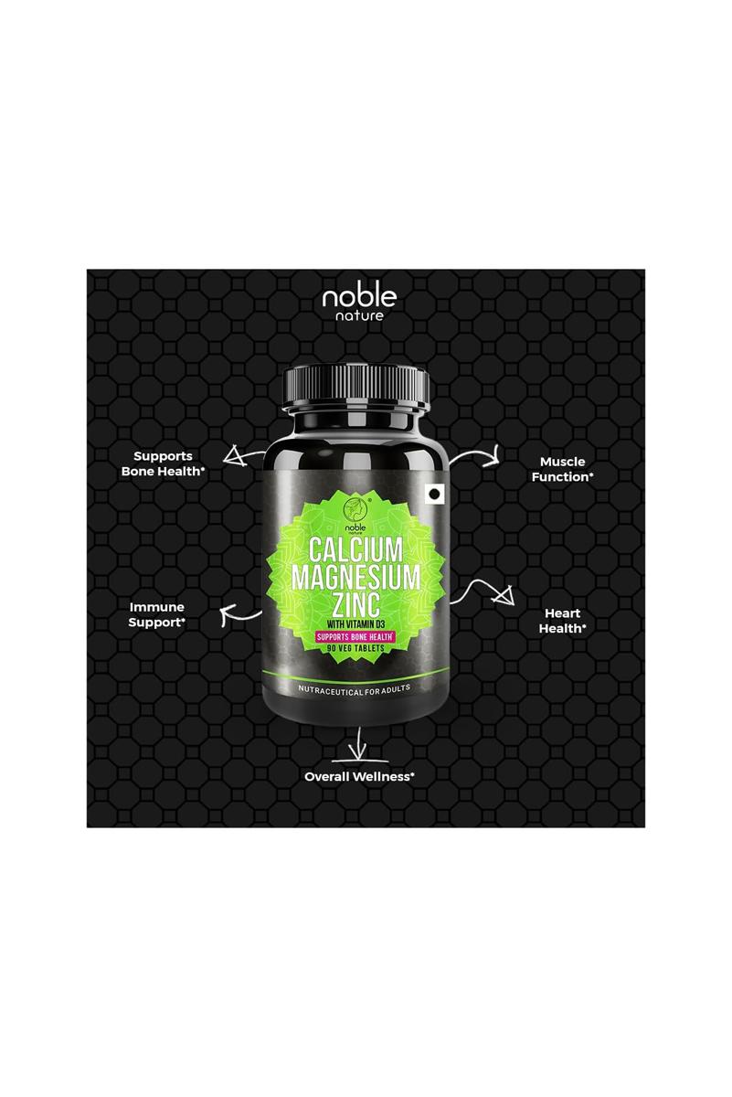 قرص کلسیم، منیزیم و روی Noble Nature - بسته 90 عددی