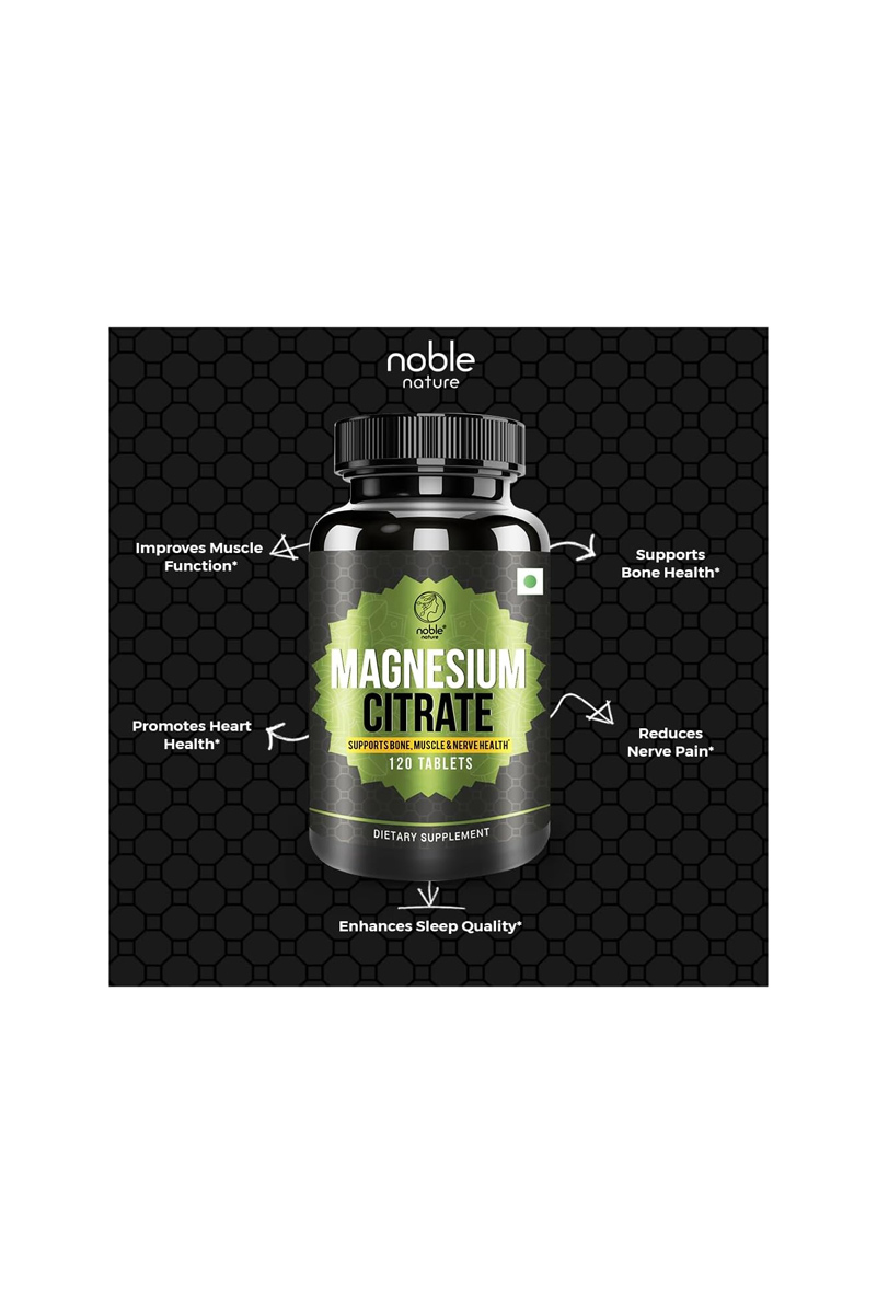 کپسول منیزیم سیترات Noble Nature - بسته 120 عددی