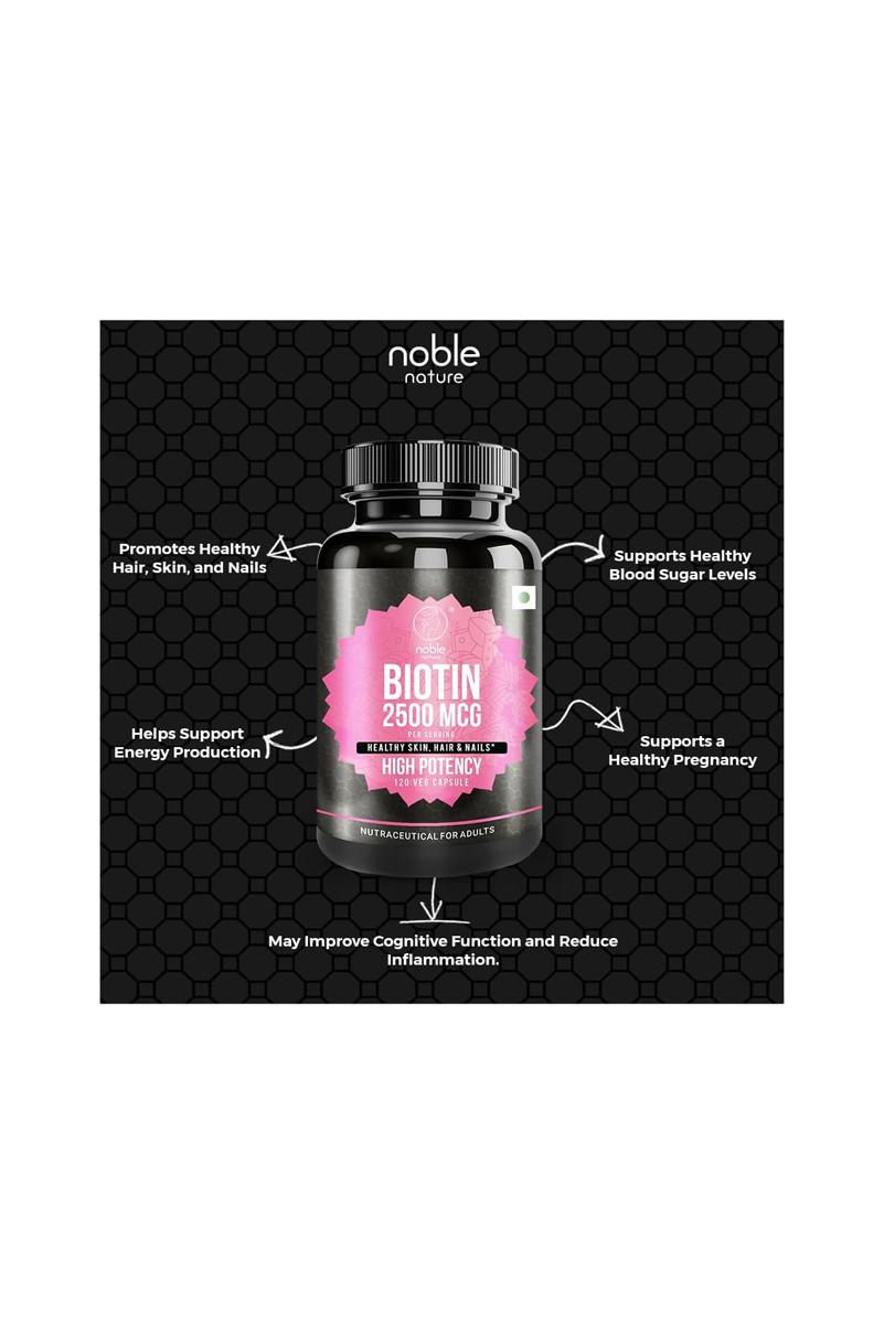 قرص بیوتین Noble Nature - بسته ۱۲۰ عددی