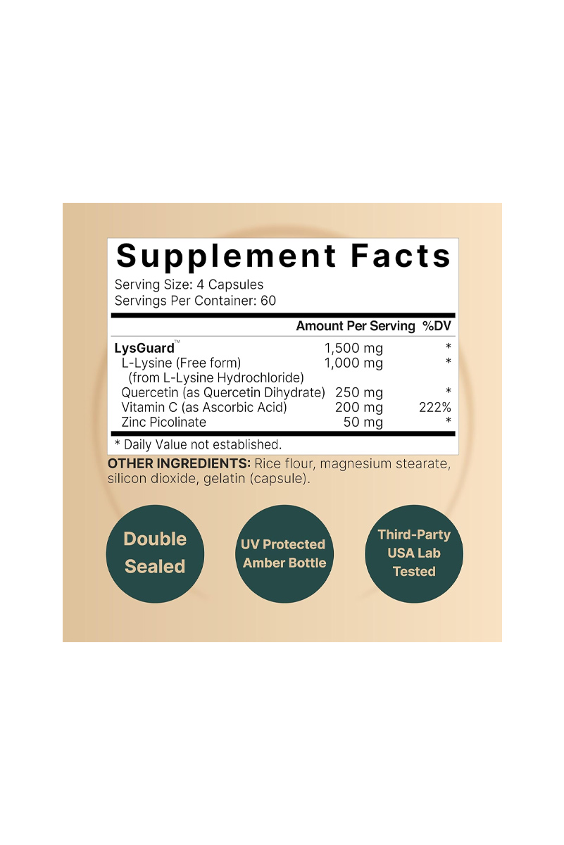 کپسول ال لایزین حاوی کوئرستین، ویتامین C و زینک NatureBell - بسته 240 عددی