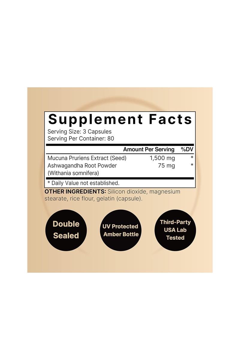 کپسول Mucuna و اشوگاندا NatureBell - بسته 240 عددی