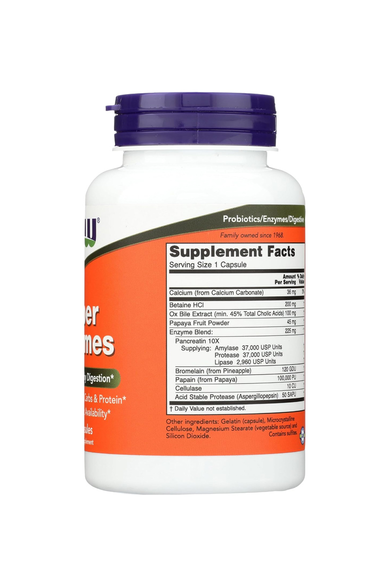کپسول آنزیم‌ گوارشی Now Foods - بسته 90 عددی