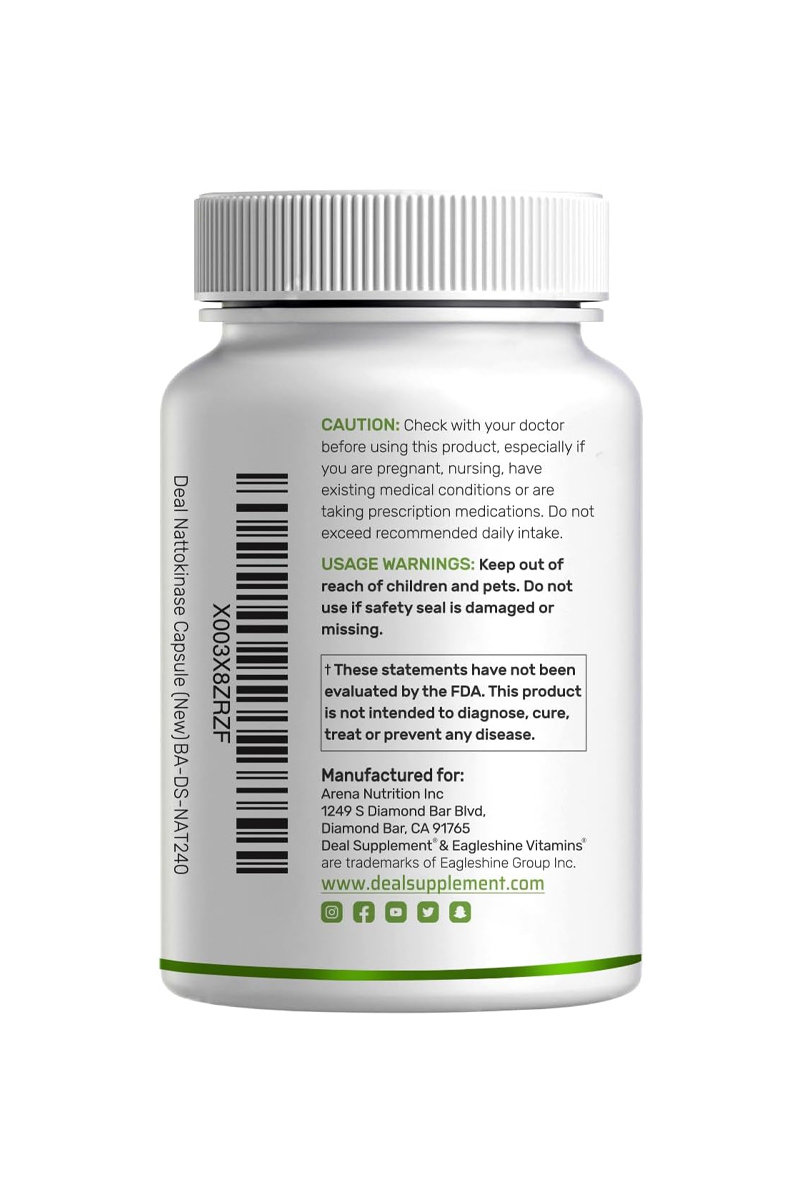 کپسول ناتوکیناز DEAL SUPPLEMENT - بسته ۲۴۰ عددی