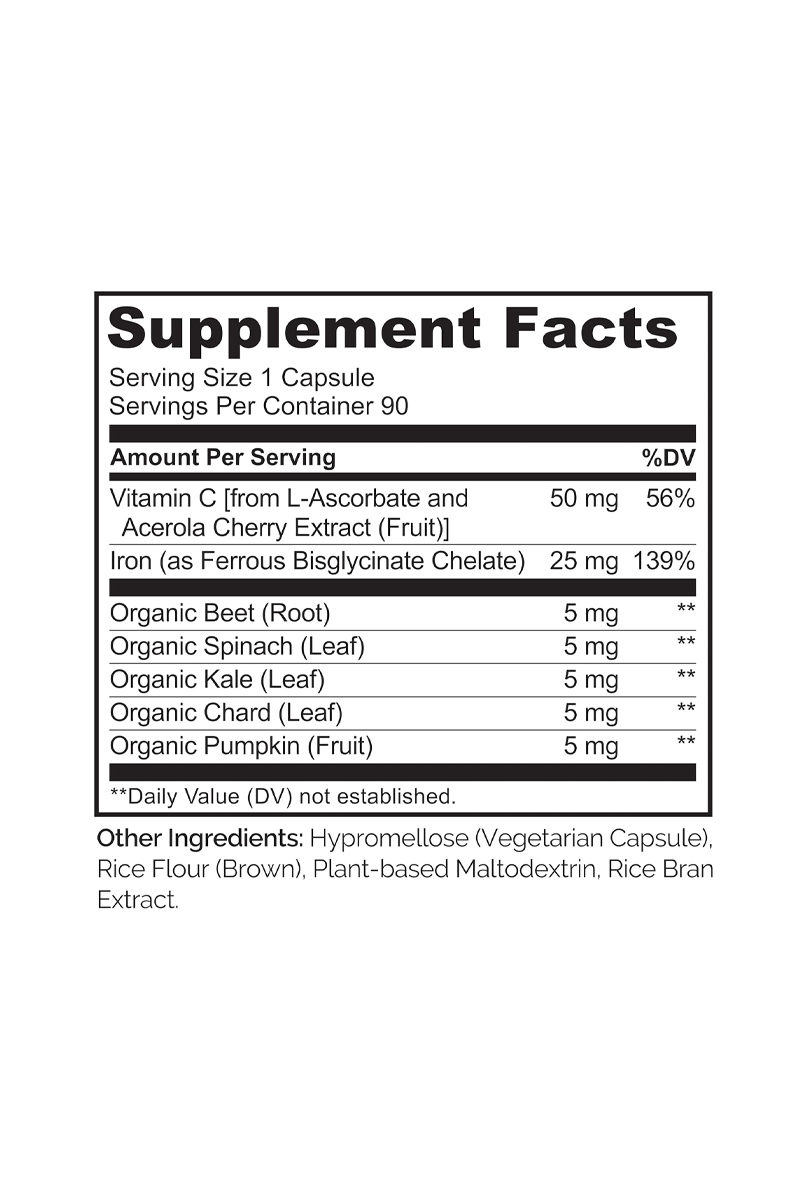 کپسول گیاهی آهن NATURELO - بسته 90 عددی