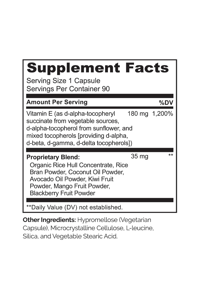 کپسول گیاهی ویتامین E برند NATURELO - بسته 90 عددی