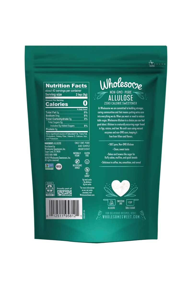 شیرین کننده طبیعی Allulose برند Wholesome - بسته ۳۴۰ گرمی