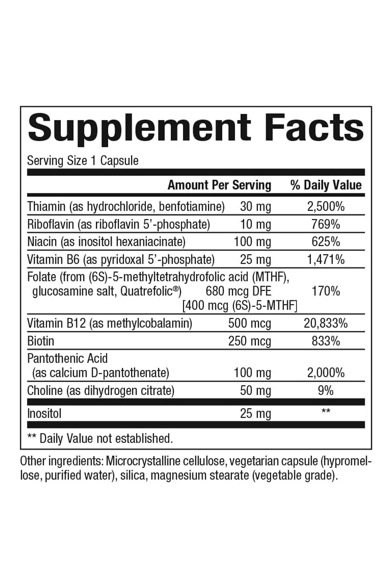 کپسول ویتامین ب کمپلکس فعال بیوکوآنزیمی Natural Factors - بسته ۶۰ عددی