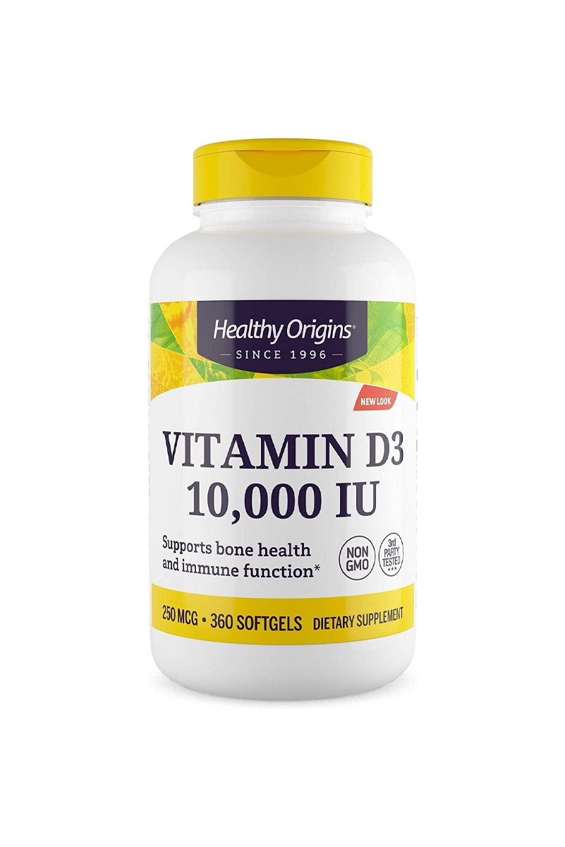 سافت ژل ویتامین D3 مقدار 10,000 IU برند Healthy Origins - بسته 360 عددی