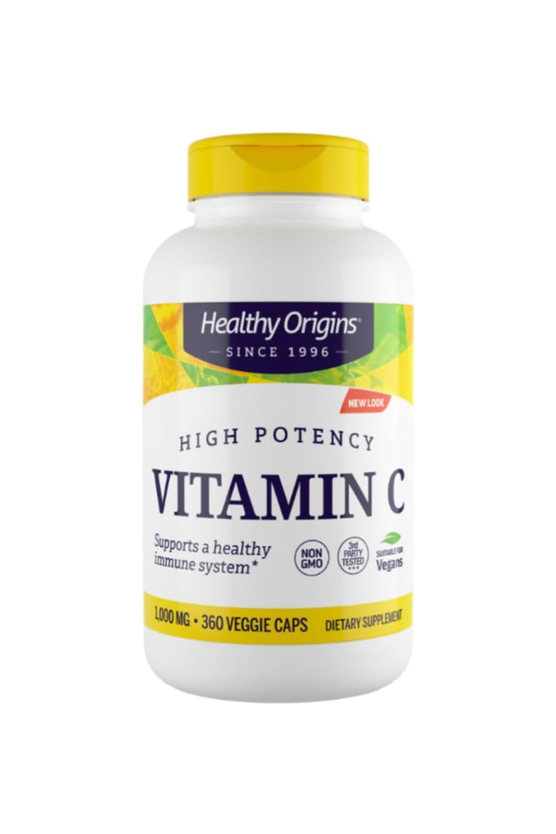 کپسول ویتامین C مقدار ۱۰۰۰ میلی‌گرم Healthy Origins – بسته 360 عددی