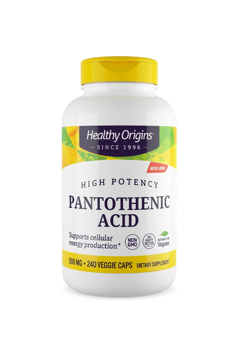 کپسول پانتوتنیک اسید (ویتامین B5) ۵۰۰ میلی‌گرم  Healthy Origins - بسته 240 عددی