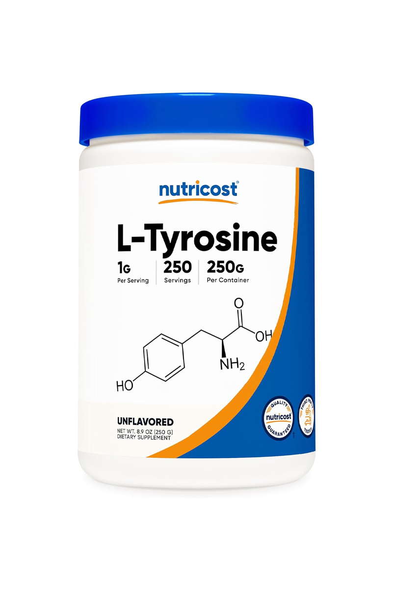 پودر ال تیروزین 250 میلی گرم Nutricost - حجم 250 میلی گرم