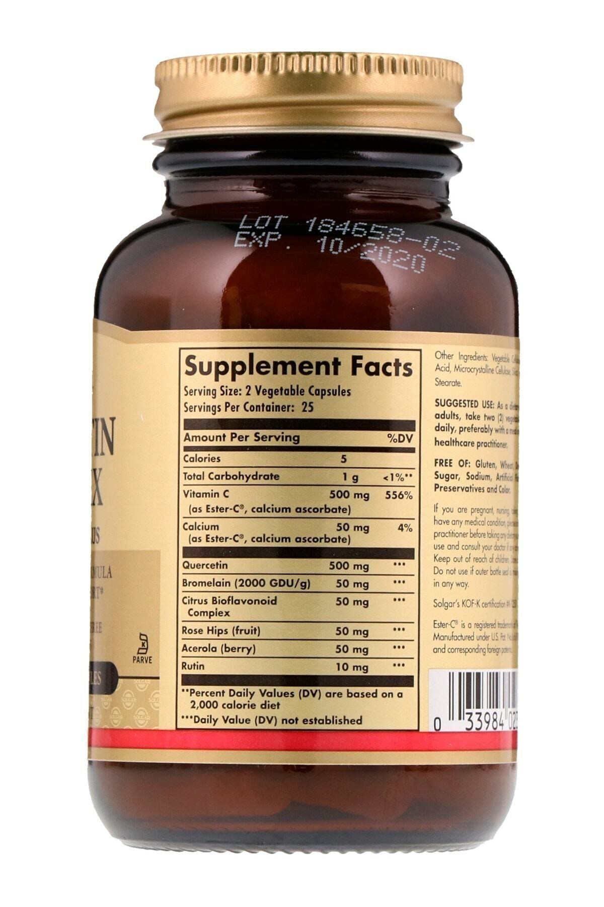 کپسول کمپلکس Quercetin سولگار - بسته 50 عددی