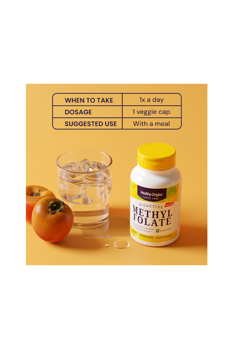 کپسول متیل فولات Healthy Origins - بسته 120 عددی