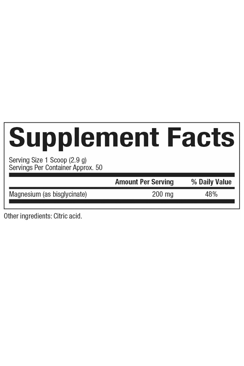 پودر منیزیم بیسگلیسینات خالص ۲۰۰ میلی گرم  Natural Factors - بسته ۱۴۵ گرمی