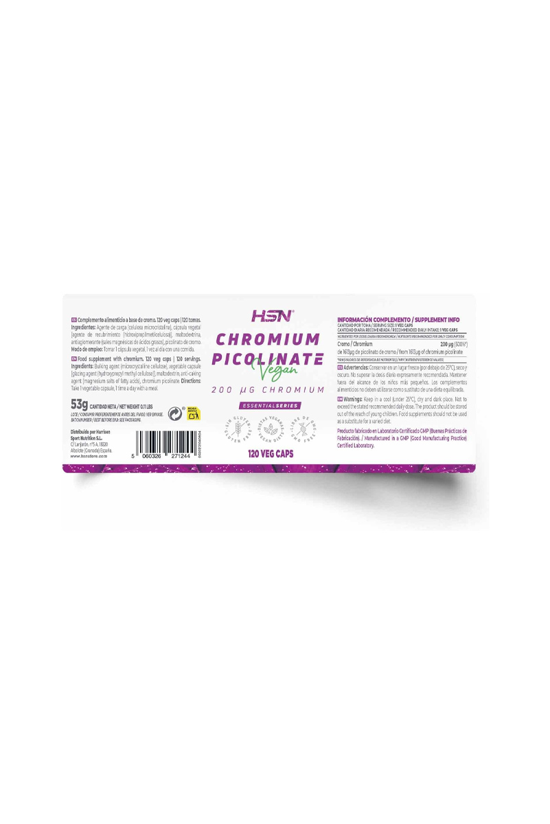 کپسول پیکولینات کروم 200 میلی‌گرم HSN – بسته ۱۲۰ عددی