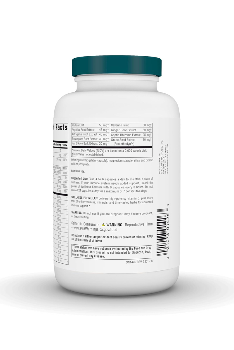 مکمل غذایی و تقویت کننده سیستم ایمنی Wellness برند Source Naturals - بسته 240 عددی - Image 5