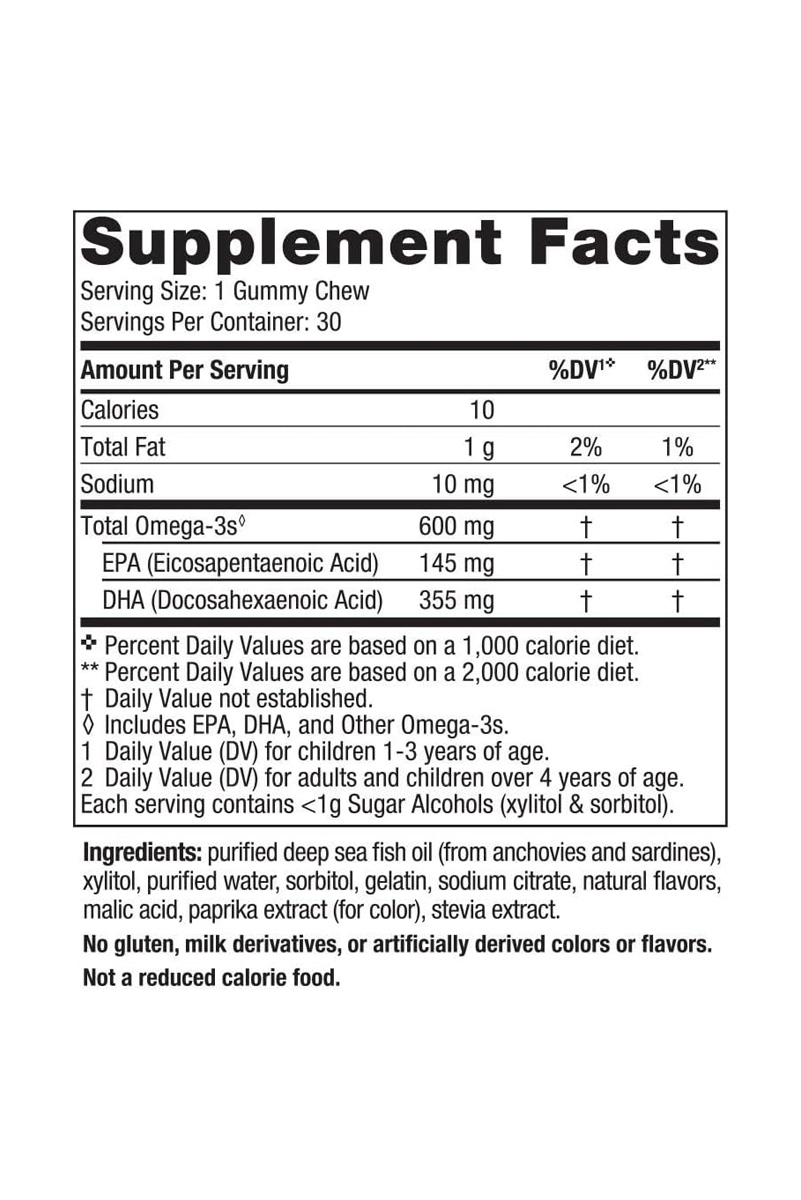 پاستیل روغن ماهی DHA برند Nordic Naturals - بسته ۳۰ عددی