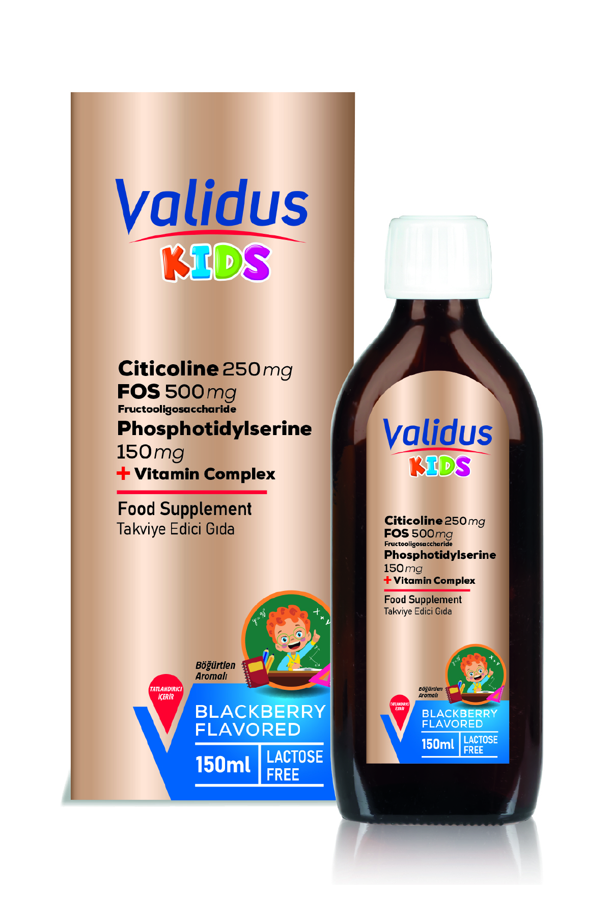 شربت سیتیکولین (Citicoline) مقدار ۲۵۰ میلی گرم Validus مناسب کودکان