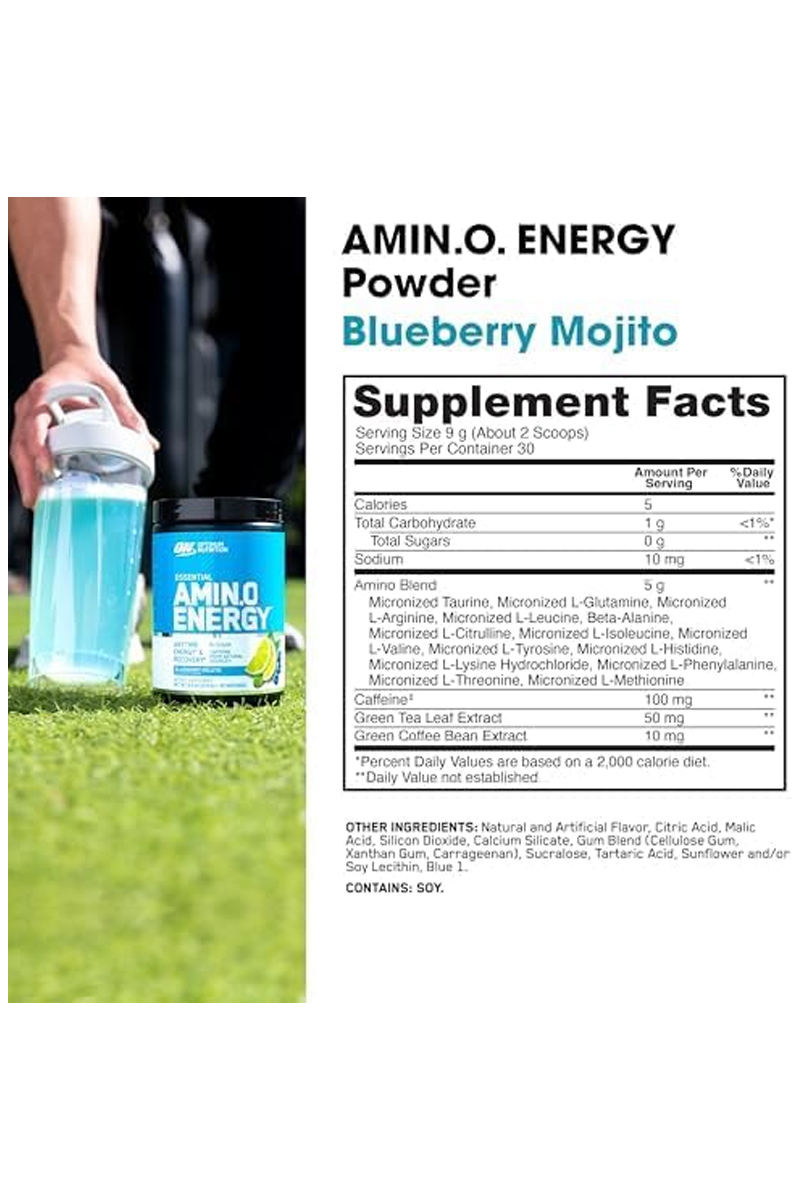 پودر آمینو انرژی Optimum Nutrition با طعم بلوبری موهیتو