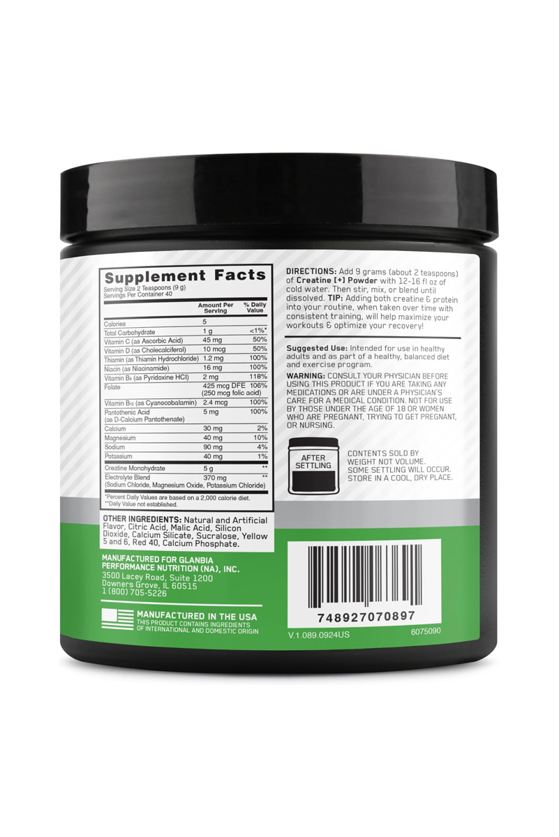 پودر کراتین پلاس مونوهیدرات Optimum Nutrition حاوی الکترولیت و ویتامین های اضافی