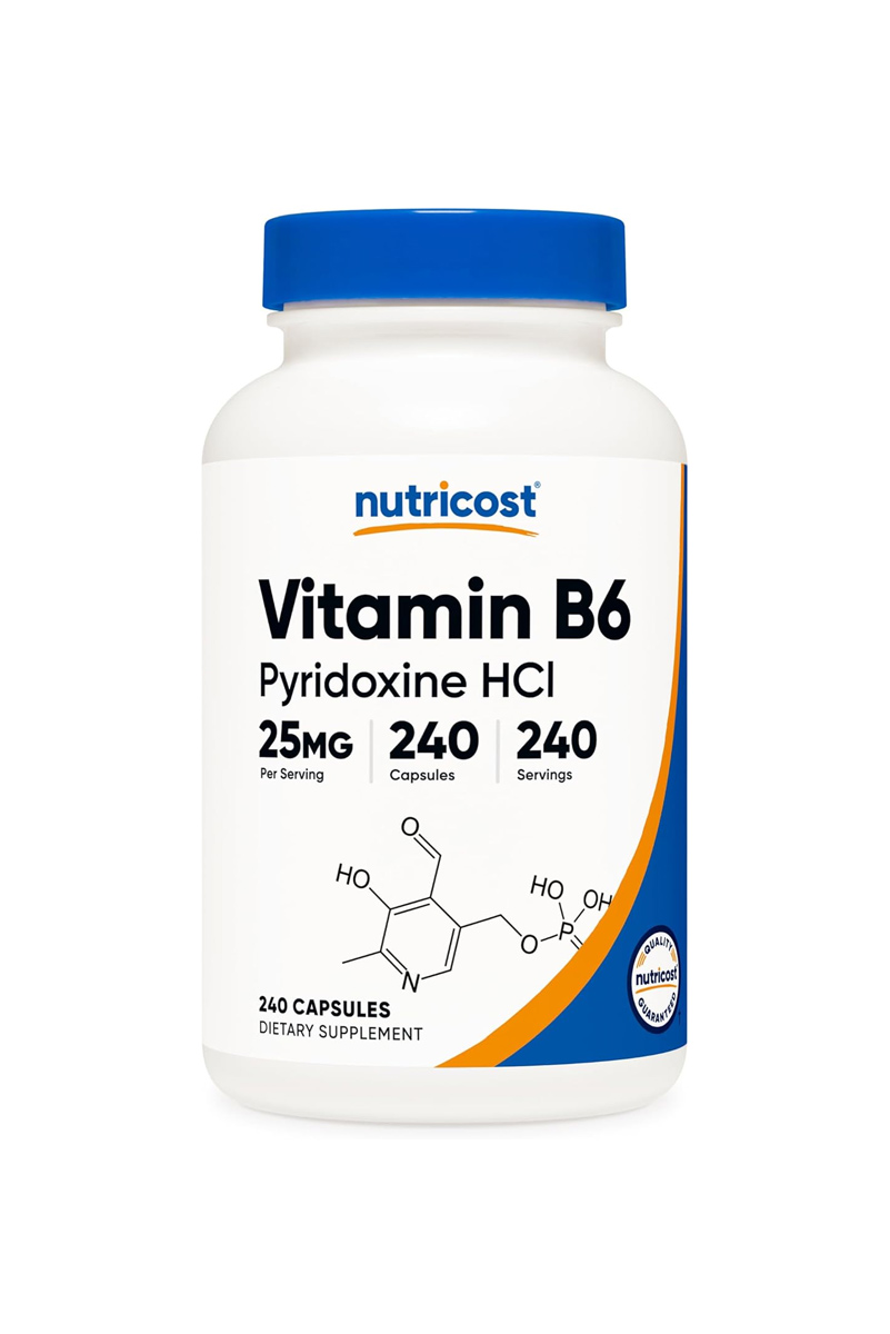 کپسول ویتامین B6 Pyridoxine HCl برند Nutricost - بسته ۲۴۰ عددی