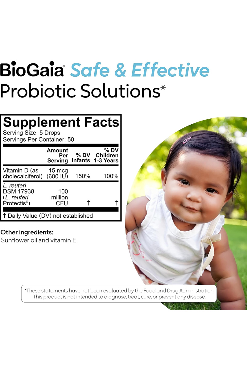 مکمل پروبیوتیک مخصوص نوزادان و شیرخواران حاوی ویتامین D3 برند BioGaia