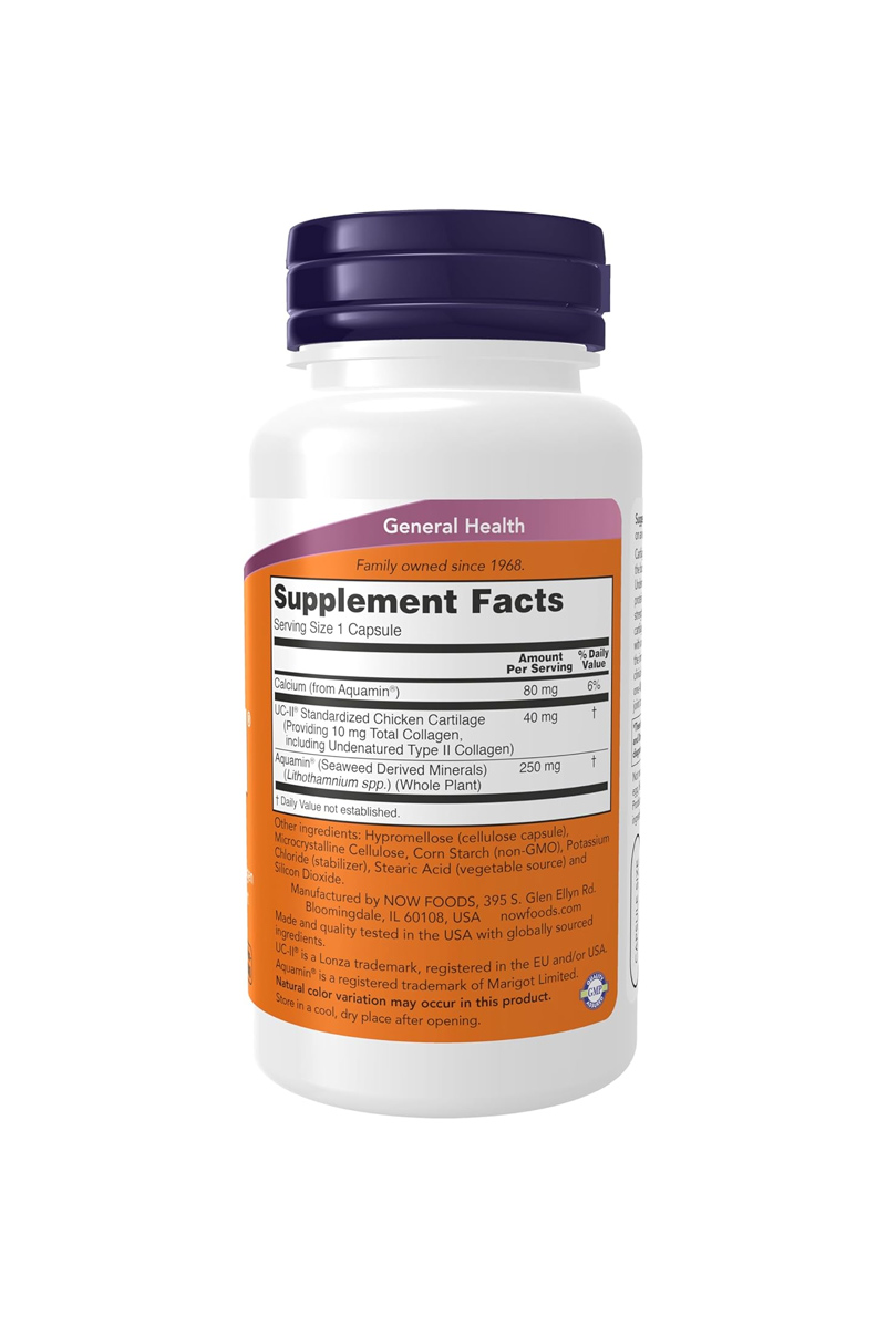 کپسول UC-II ( کلاژن نوع ۲ و کلسیم) Now Foods - بسته ۱۲۰ عددی