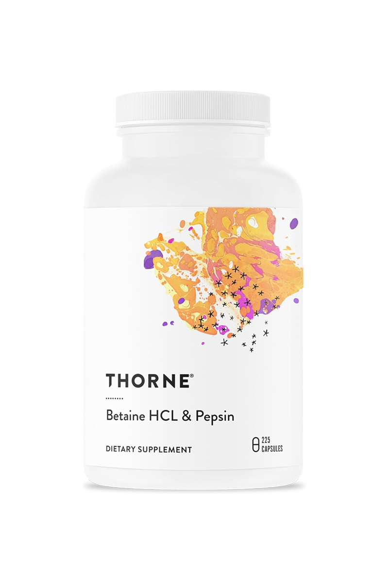 کپسول بتائین HCL برای تجزیه و جذب پروتئین THORNE - بسته 225 عددی