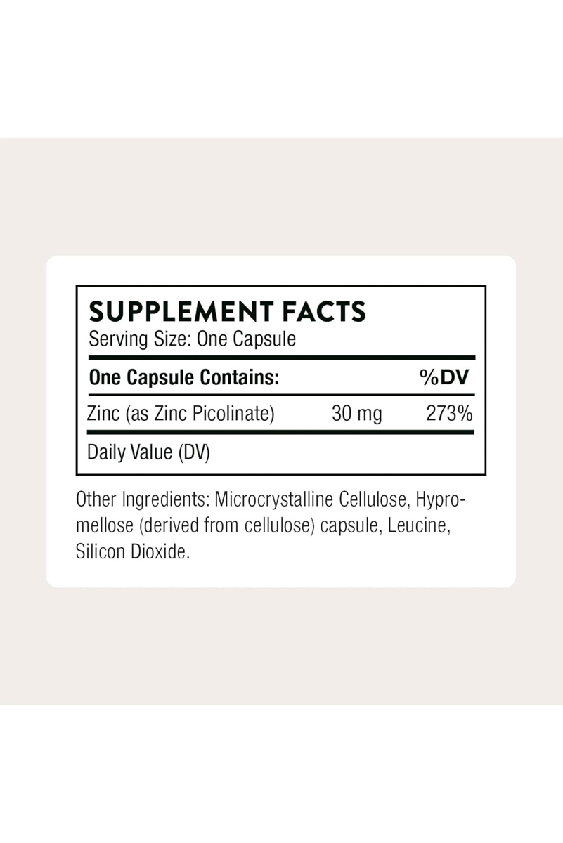 کپسول زینک پیکولینات 30mg برند THORNE - بسته ۶۰ عددی