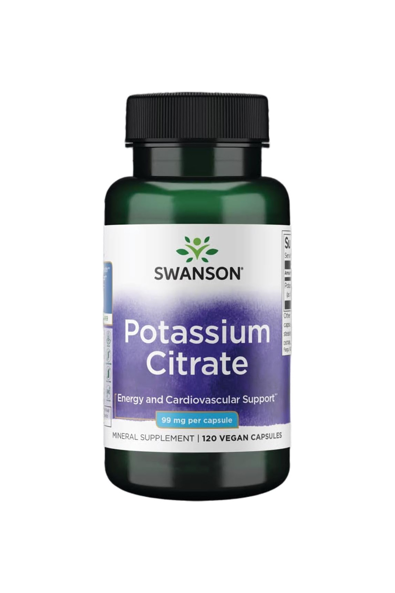 کپسول سیترات پتاسیم Swanson - بسته ۱۲۰ عددی