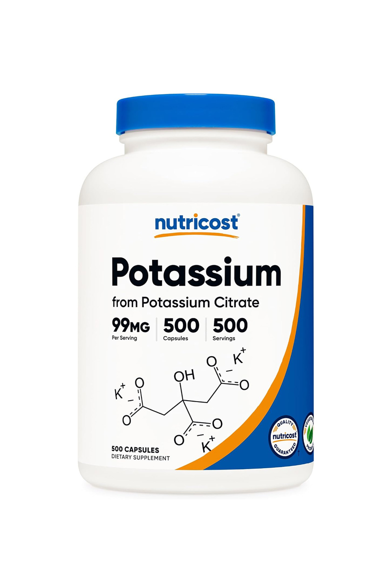 کپسول پتاسیم سیترات Nutricost - بسته ۵۰۰ عددی