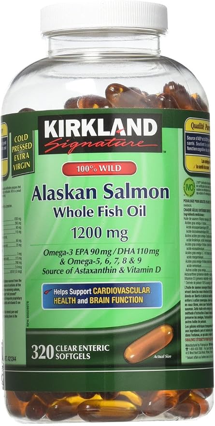 کپسول روغن ماهی سالمون آلاسکا KIRKLAND - بسته ۳۲۰ عددی